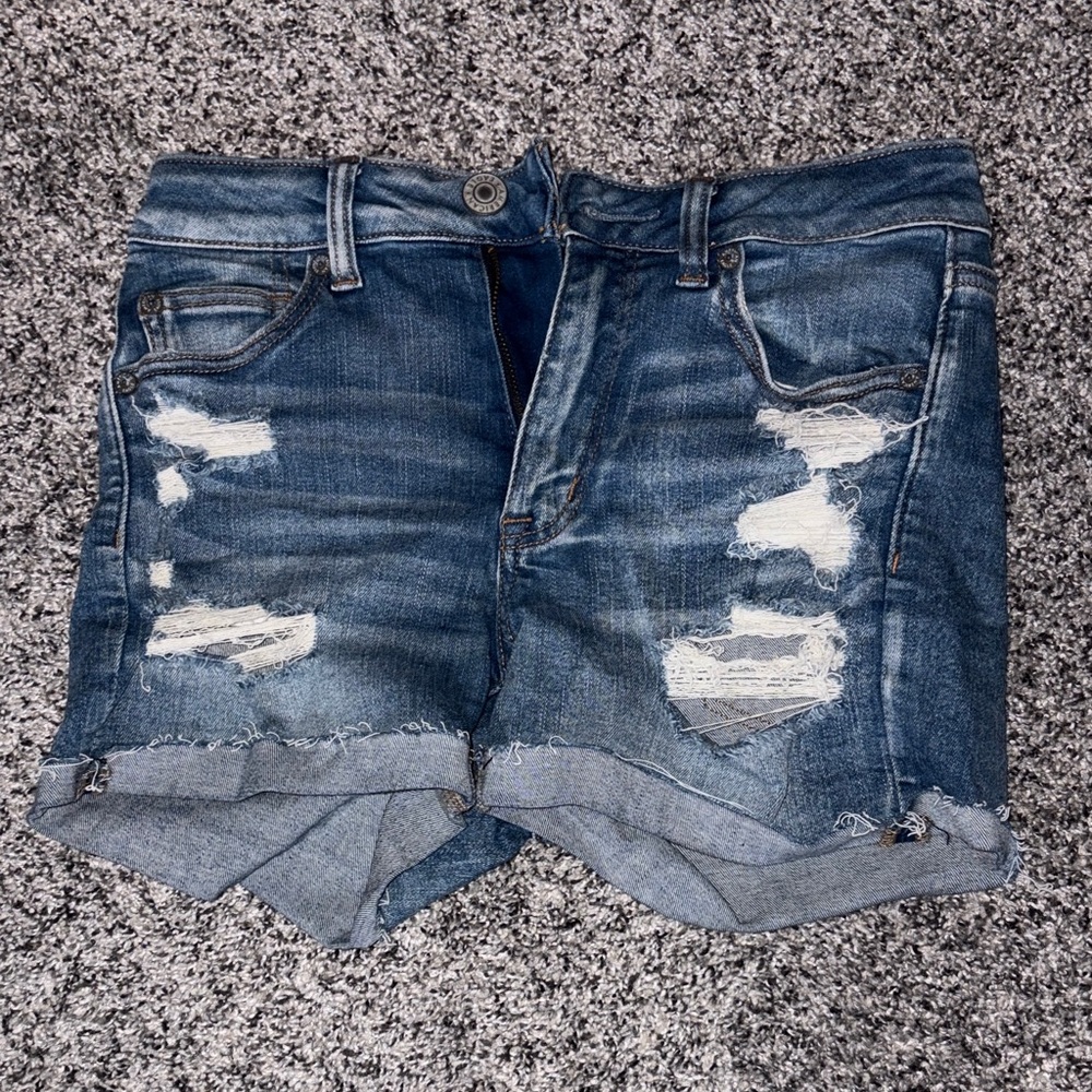 American Eagle Distressed Blue Jean Shorts
